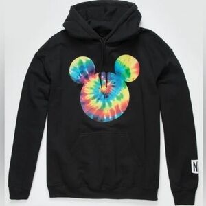 Neff Disney Collection Men’s Mickey Mouse Rainbow Tie Dye Pullover Hoodie- NWT